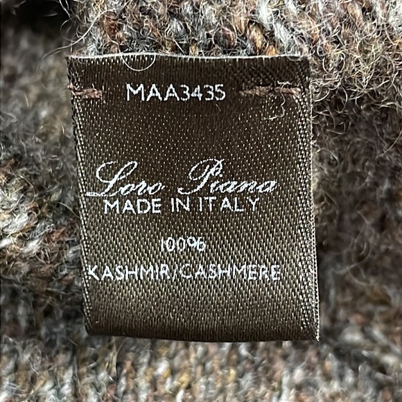 SOLD - Loro Piana Cashmere Turtleneck Sweater Marled Brown Knit Mens Sz 48 Small - Picture 9 of 13
